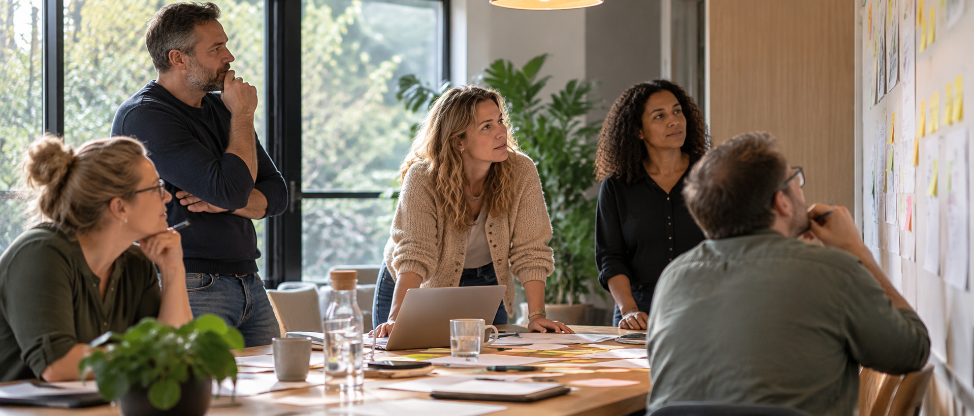 Een team werkt samen aan de planning